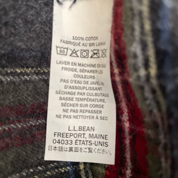 LL Bean Plaid Flannel Shirt Men's XXXL Traditional Fit Button Up Gray Red - Picture 4 of 4